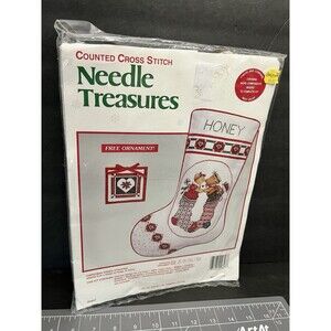 Needle Treasures Counted Cross Stitch Kit *Christmas Kisses*  Stocking NEW